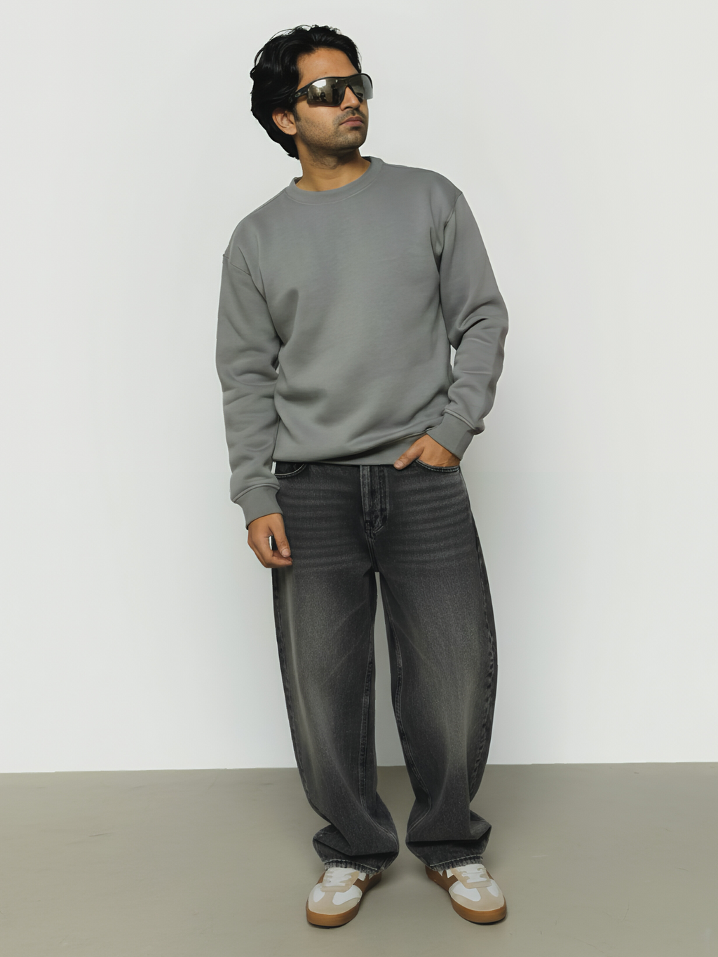 CONCRETE GREY PLAIN SWEATSHIRT