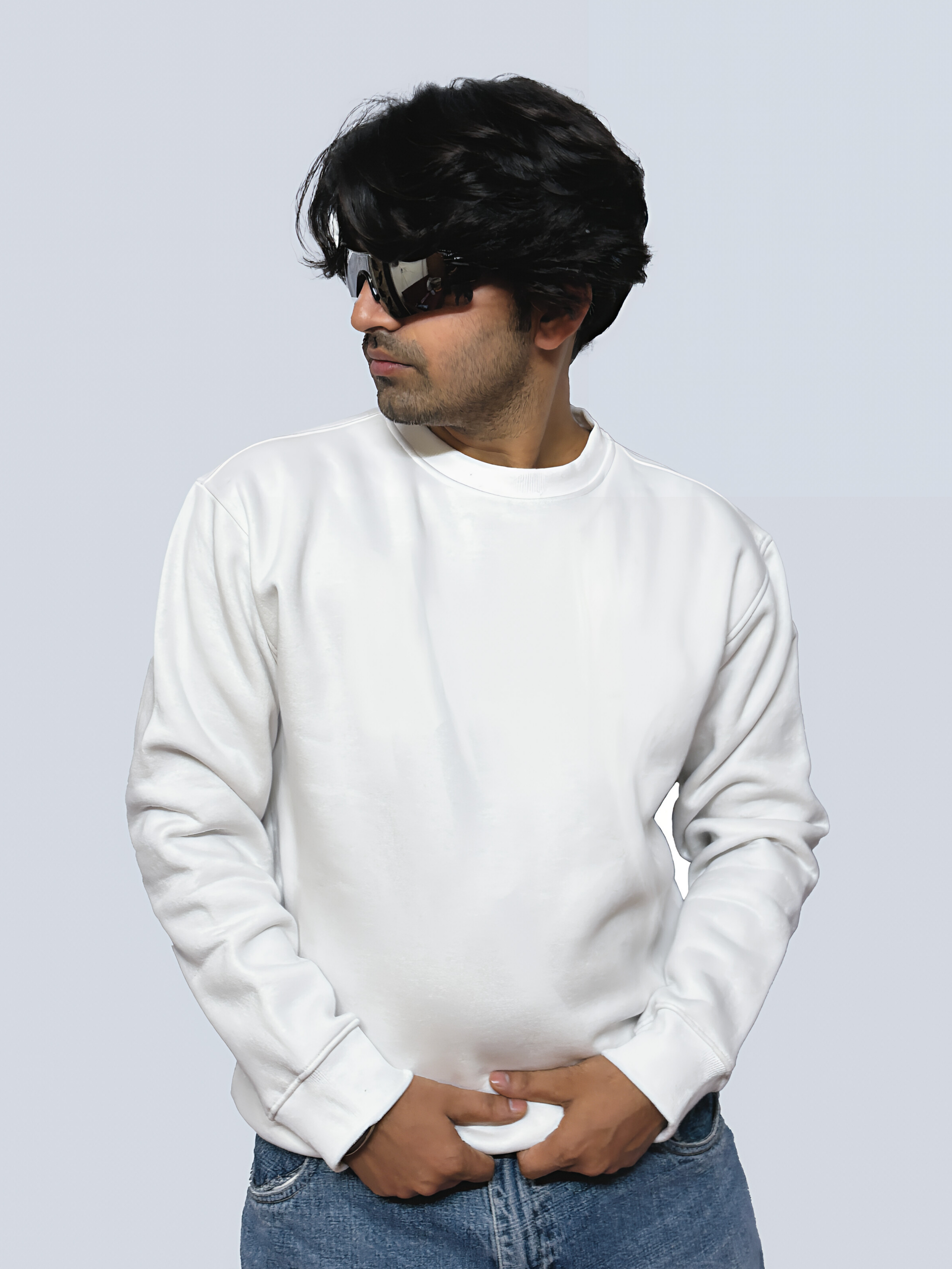 CLOUD WHITE PLAIN SWEATSHIRT